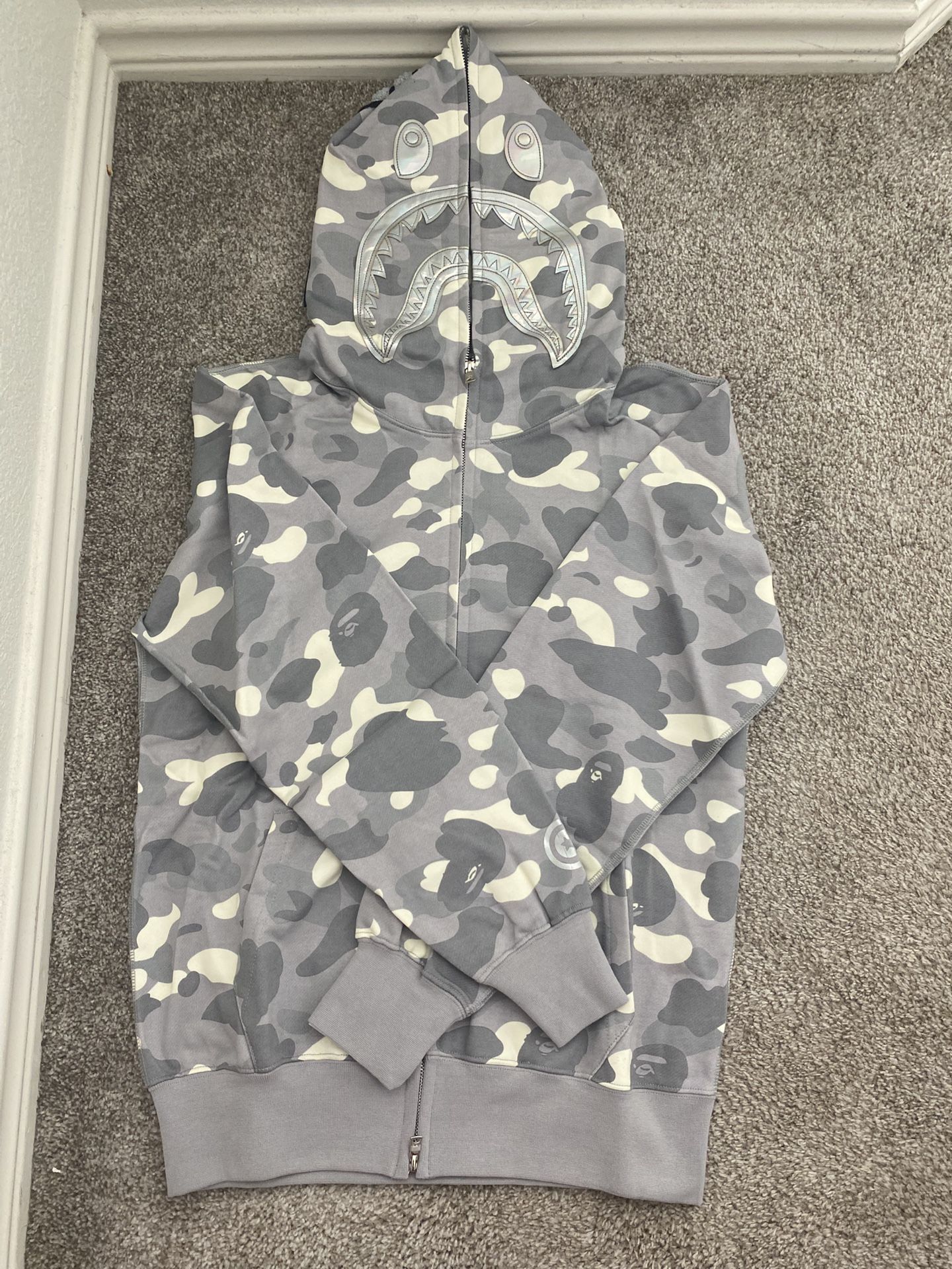 BAPE City Camo Shark Full Zip Hoodie 'Grey'