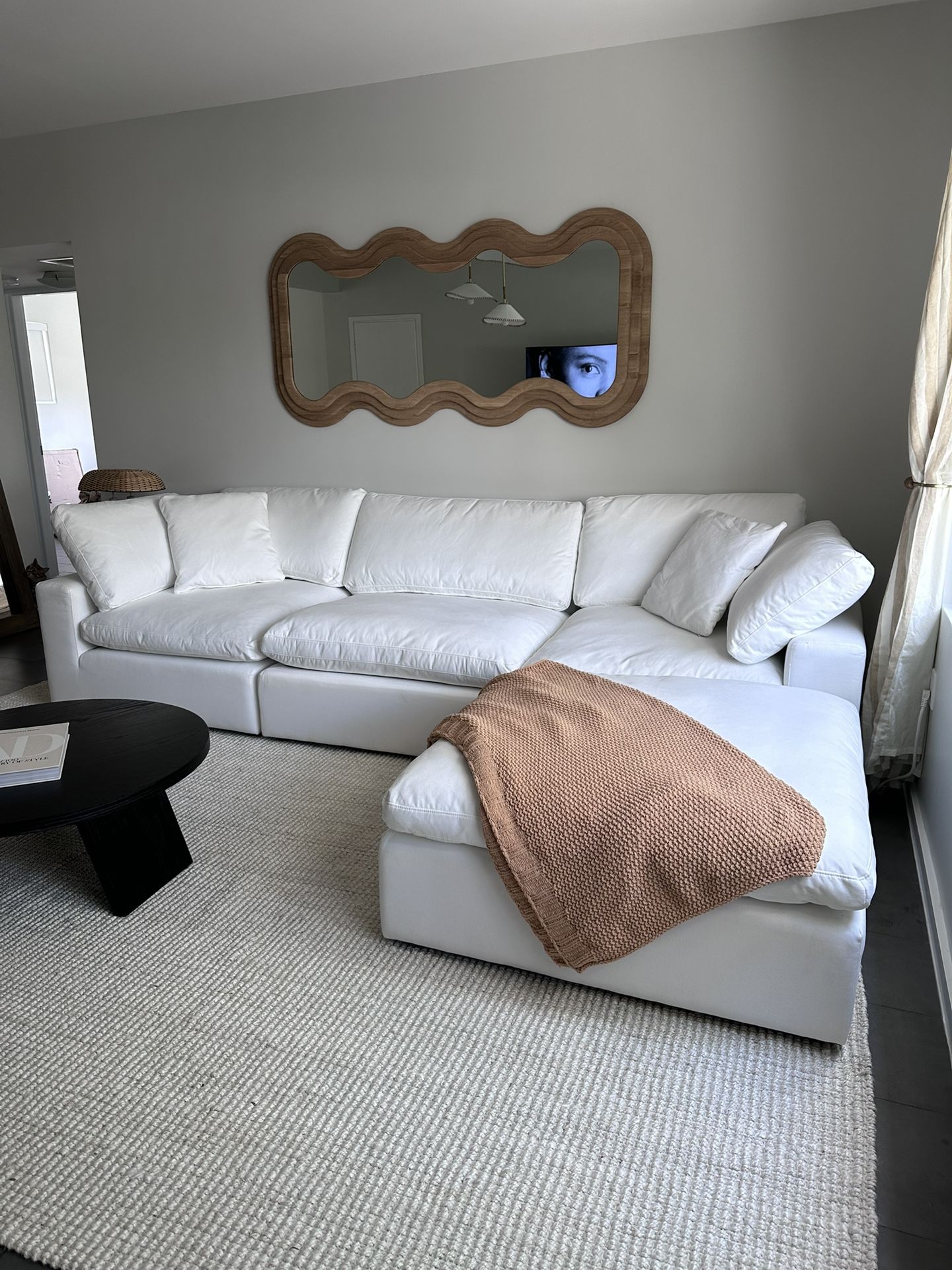 New White Sectional Cloud Couch Sofa