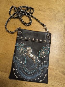 Western Horse Embroidered Crossbody Bag