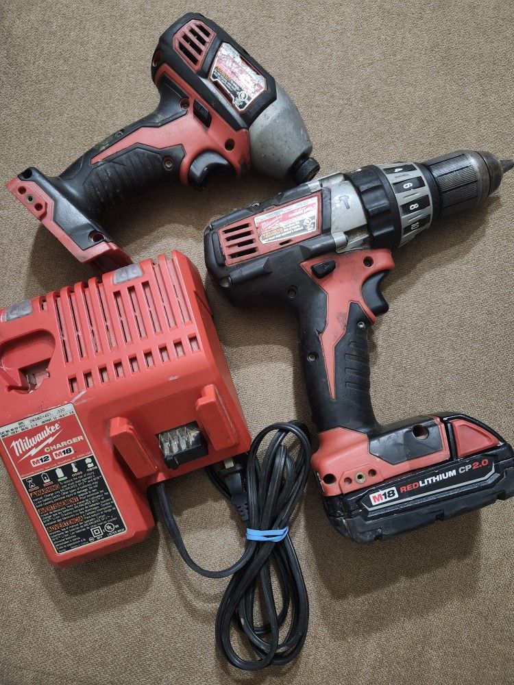 Milwaukee M18 Hammer Drill And Impact Driver And Bethany And Charger 