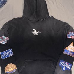 Dodgers Back To Back Hoodie Large Embroidered 