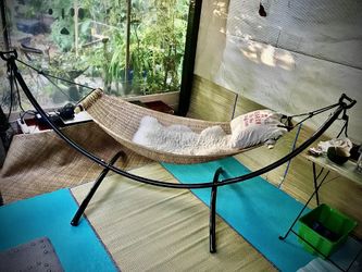 Rattan Hammock And Metal Stand