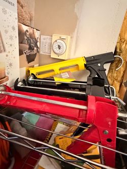 Caulk Gun Set Yellow and Red and 2 black