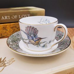 Wedgwood Humming Bird Tea Cup And Saucer/Cottagecore /Shabby Chic /Farmhouse Decor/Tea Cups/ Spring Decor