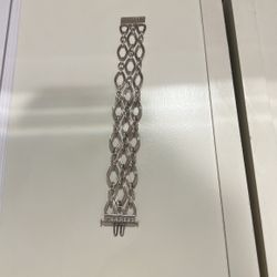 14kt/925 CHARLES KRYPELL White Gold And Stealing Silver 3 Row Bracelet