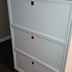 Narrow Shoe Storage, Slim Shoe Rack, Shoe Storage Cabinet for Hallway, With 3 Flip Drawers And Adjustable Shelves, Shoe Stand Holds 30-40 Pairs of Sho