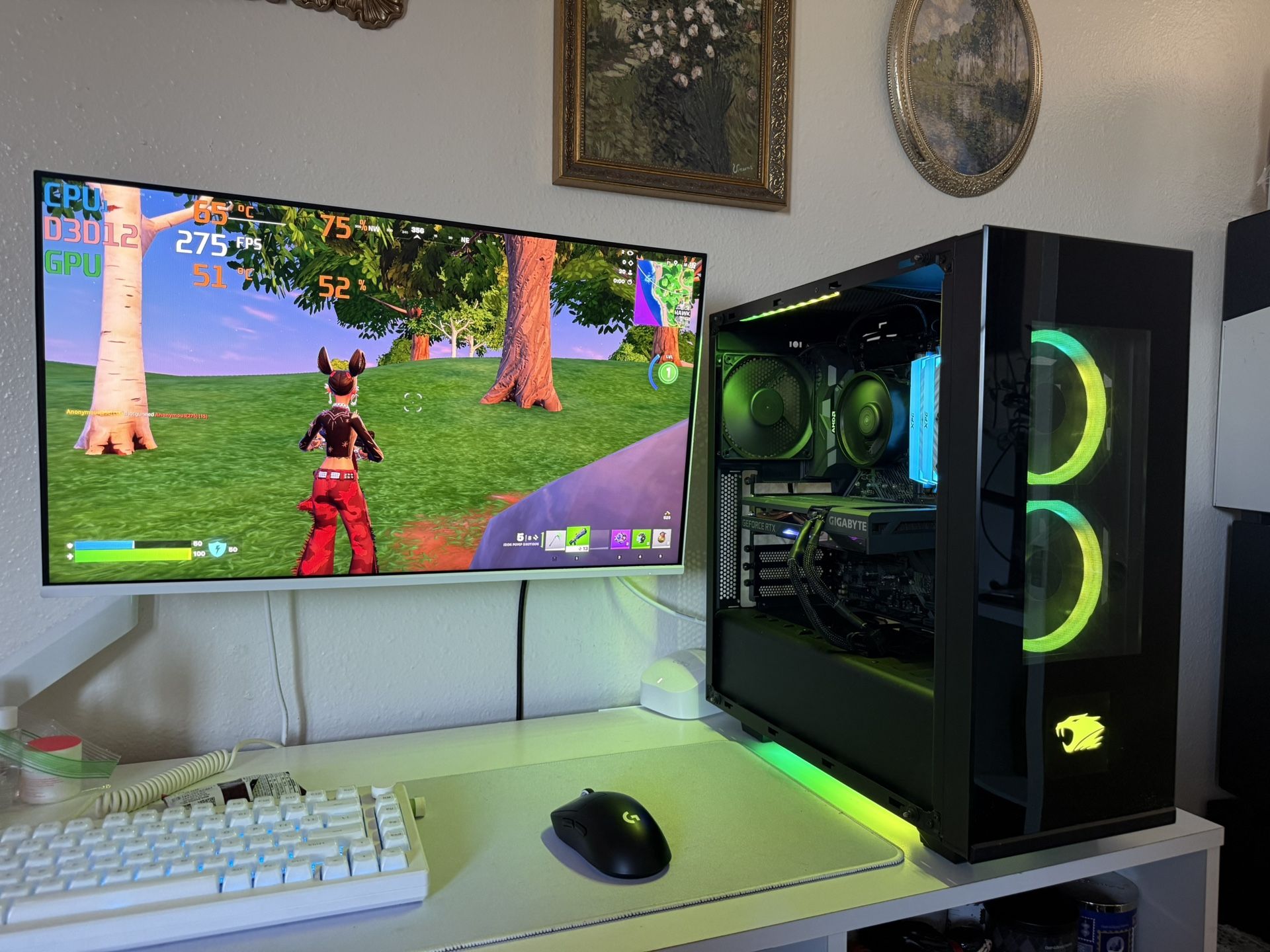 Black Gaming Pc Computer Desktop RTX 3060 / Ryzen 7 3700X