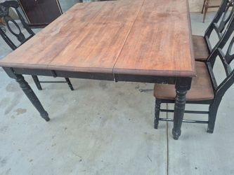 Table and 4 chairs $20