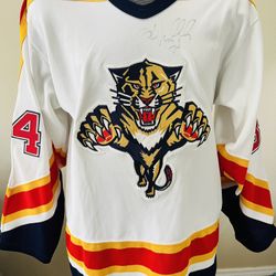 Vintage 90’s CCM Hockey Florida Panthers Jersey Goalie John Vanbiesbrouck 34 Signed 