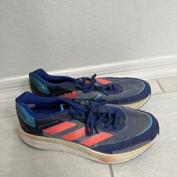 Adidas Adizero Boston 10 Blue And Salmon Pink