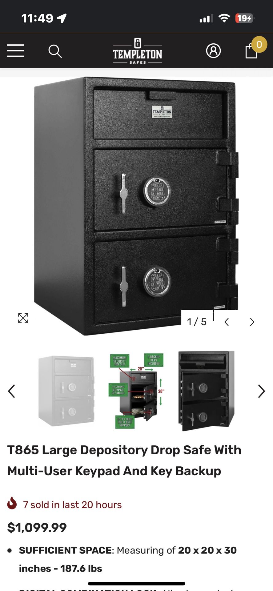 New Safe With Money Drop 