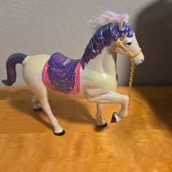 Disney on Ice Horse Iridescent Pink & Purple Souvenir Toy 10" Tall 11" Long RARE