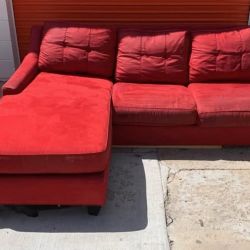 FREE Delivery & Setup – Modern Red Chaise Sectional – Second Chance Sofas LLC