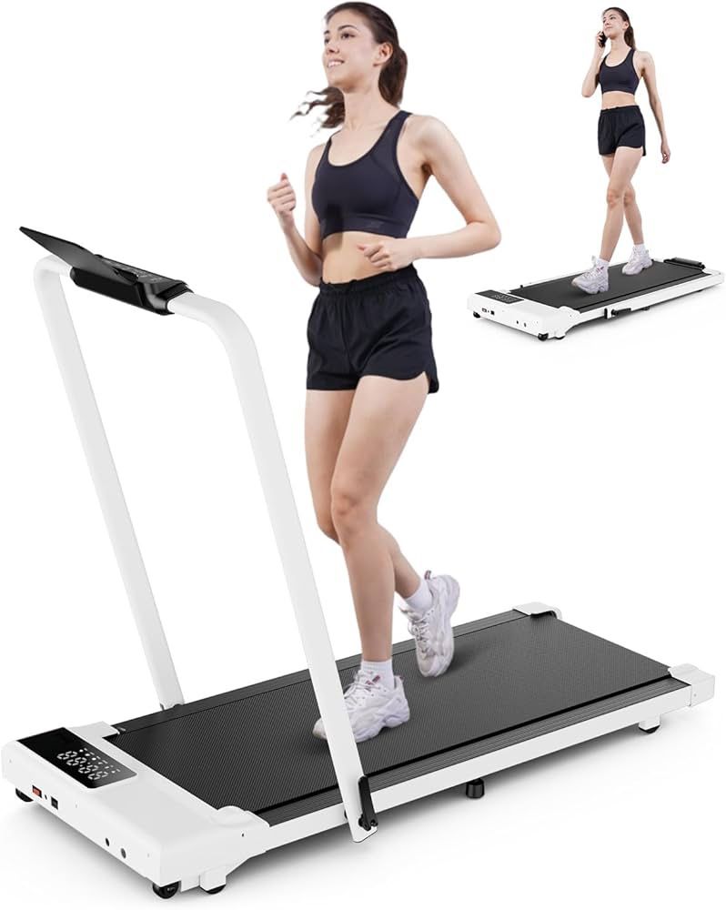 DeerRun 3 in 1 Walking Pad Treadmill, 300 Weight Capacity Foldable Treadmill, 3.0HP Low Noise Under Desk