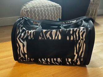 Zebra Print Dog Cat Pet Travel Tote Carrier