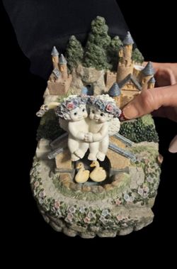 Decorative Angel Figurine with Castle