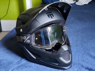 Mongoose Full Face MTB Helmet + 100% tinted goggles