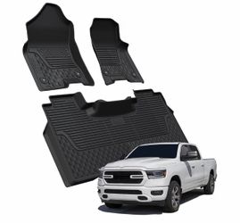LASFIT Floor Mats for RAM 1500 Crew Cab 2019-2024 with Under-Seat Storage Fit Bucket Seat, Not Fit Quad Cab/Classic Model or Without Rear Storage, All