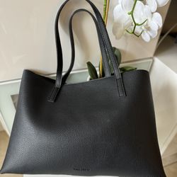 Vince Camuto Women's Vegan Leather Black Gray Large Lucky Tote Bag 