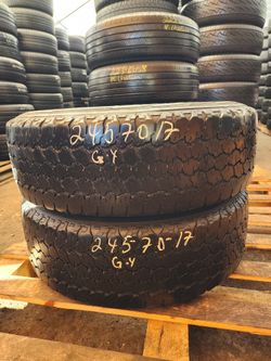 LT 245 70R 17 GOOD YEAR WRANGLER TIRE LT 2457017 USED TIRES (PAIR) MOUNT BALANCE INCLUDED