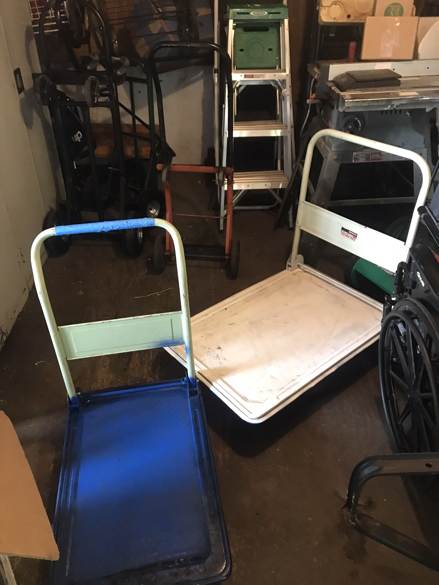 Rolling Carts Fold Down Handle $20&$30. Appliance Dolly$60 Hand-truck$75 Flat Dolley $15 Concerts To Cart