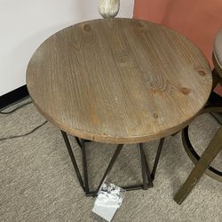 Round End Table Rustic 