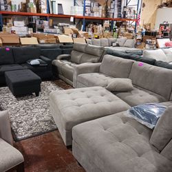 All Fabric And Leather Sectionals On Clearance! Starting At $1000 & Up 