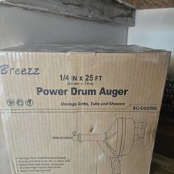 New Power Drum Auger 1/4 In X 25ft