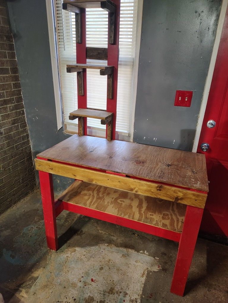 Shop Bench With 3 Tier Shelving