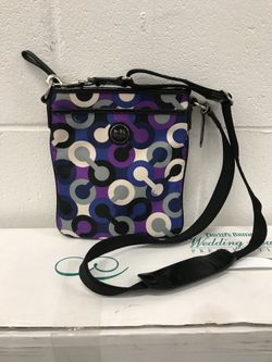 Coach Op Art Sateen Messenger Crossbody Bag Purse