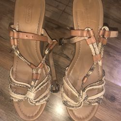 Vintage Size 10 Women’s Authentic Coach Wedge High Heels 