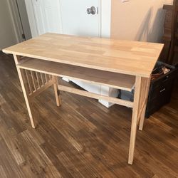 Collapsible Blonde Desk with Drawer
