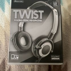 New. Twist. Folding Stereo Headphones. 