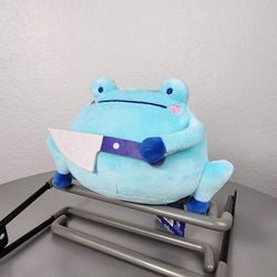 6" Rainy Lune Blue Frog With Knife Plush