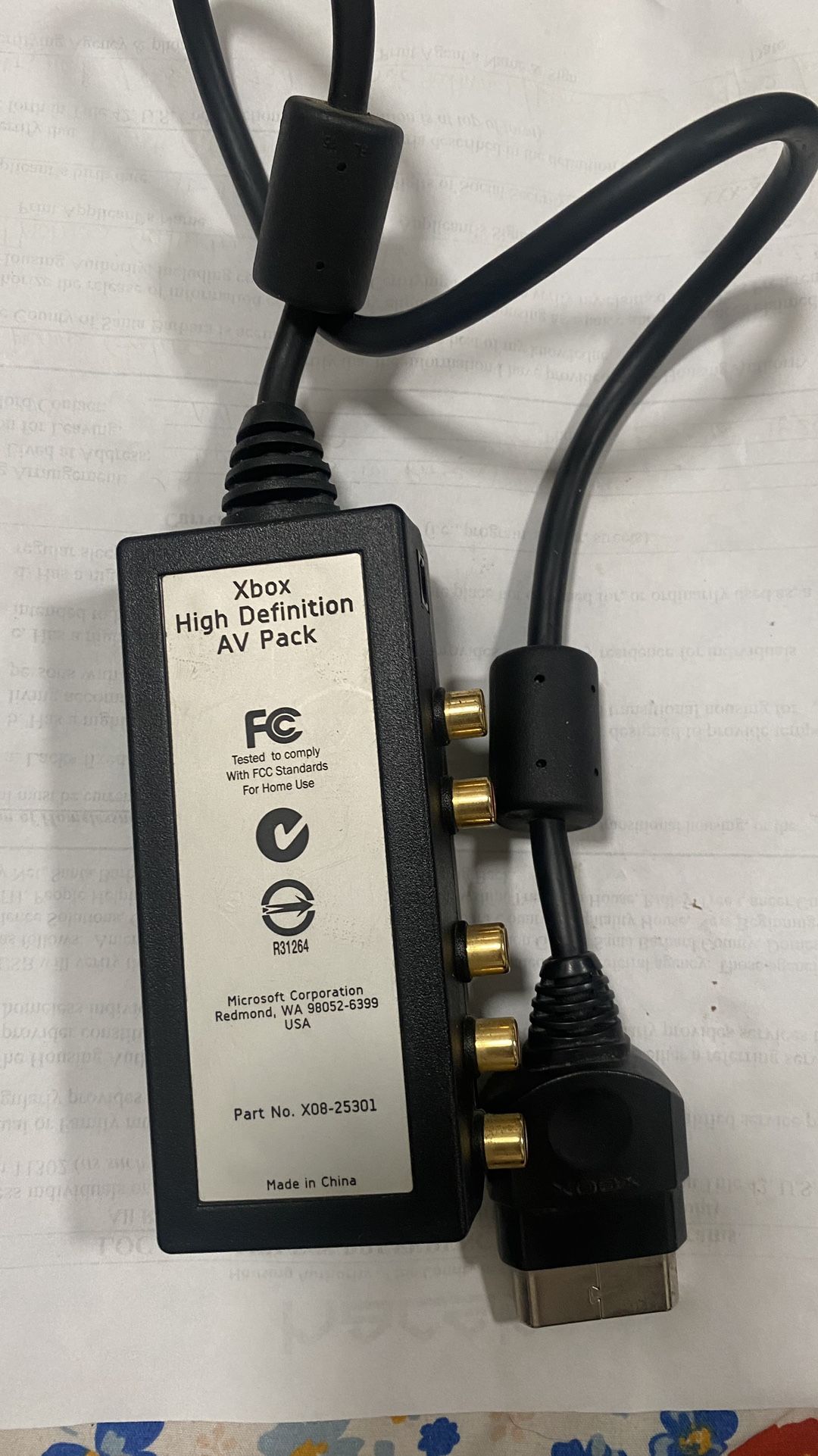 Xbox High Definition Av Pack