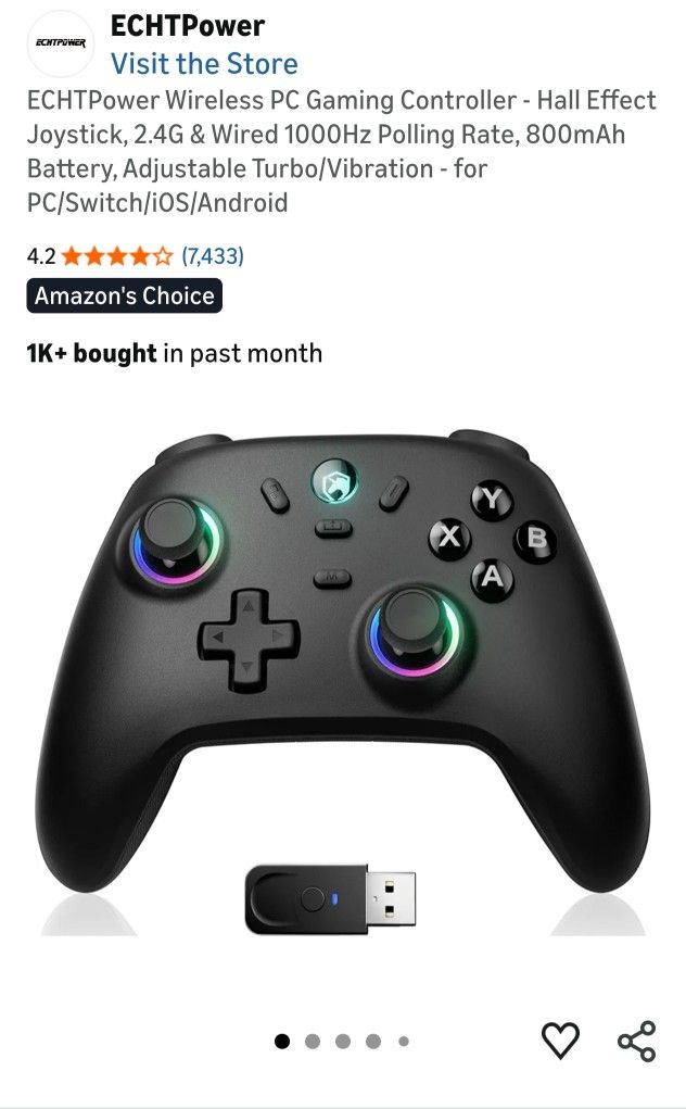 ECHTPower Wireless PC Gaming Controller