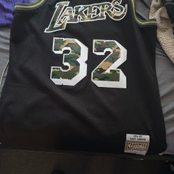 Magic Johnson Lakers Jersey Camouflage 