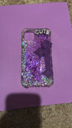 iPhone 11 Purple Glitter N Sliver