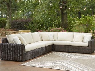 Kimora Beige/Dark Brown 4-Piece Outdoor Sectional