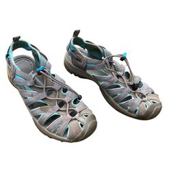 Keen Whisper Sandals Dark Shadow Ceramic Grey Gray Blue Sandal Gorpcore size 8.5