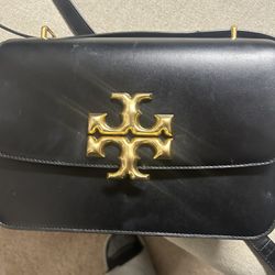 Authentic Black Tory Burch Saddle Bag 