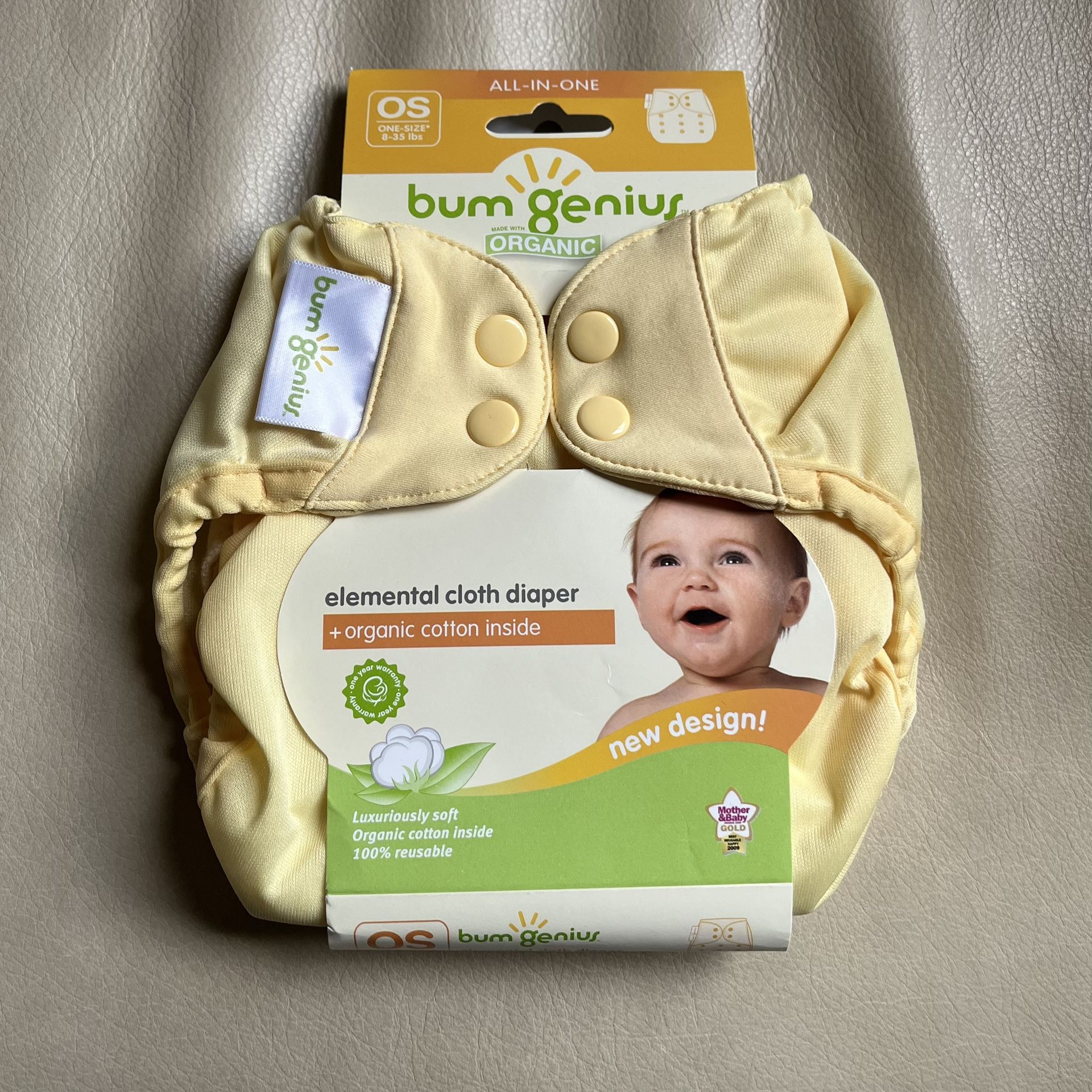 NWT bumGenius Elemental (E2 or NBGE) Organic Cotton AIO