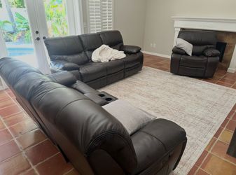 Leather Couch set with recliner