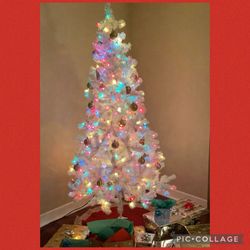 White Christmas Tree With Lights 