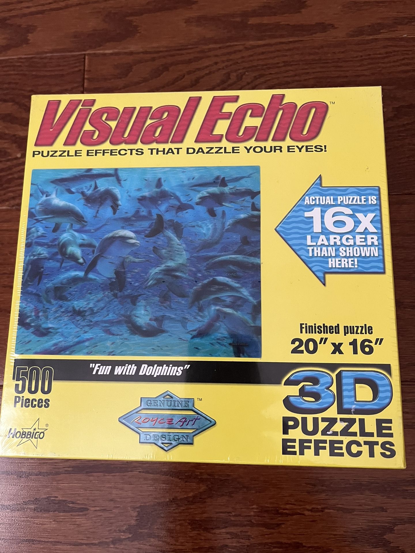 2004 Visual Echo 3-D Puzzle “Fun With Dolphins” 500 Piece Effects New Never Opened