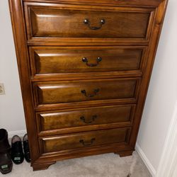 Beautiful Solid Cherry Five Drawer Dresser. 