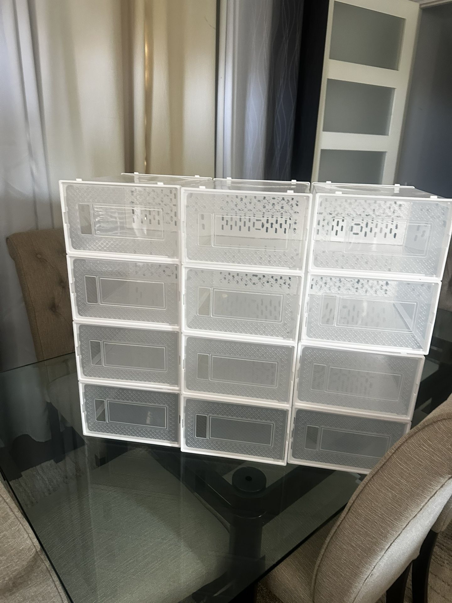 12 Clear Shoe Boxes