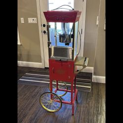 Nostalgia Popcorn Maker Machine - Professional Cart With 8 Oz Kettle Makes Up to 32 Cups. 53 Inches Tall