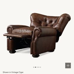 Restoration Hardware CHURCHILL LEATHER RECLINER