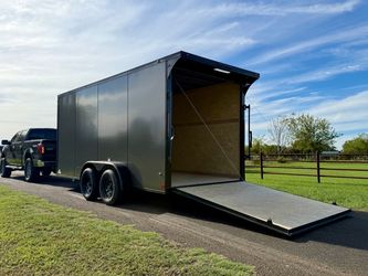 7x16 Charcoal Enclosed Trailer For Sale, Blackout Cargo Utility. Need Gone ASAP!